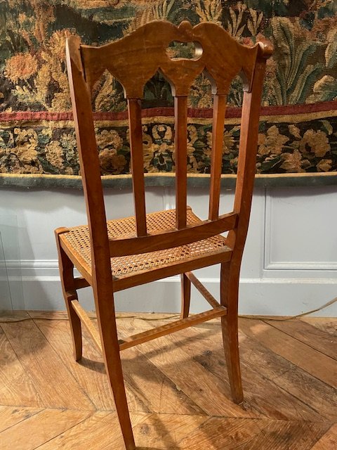 Suite de 4 chaises cannées début 19 ème-photo-1