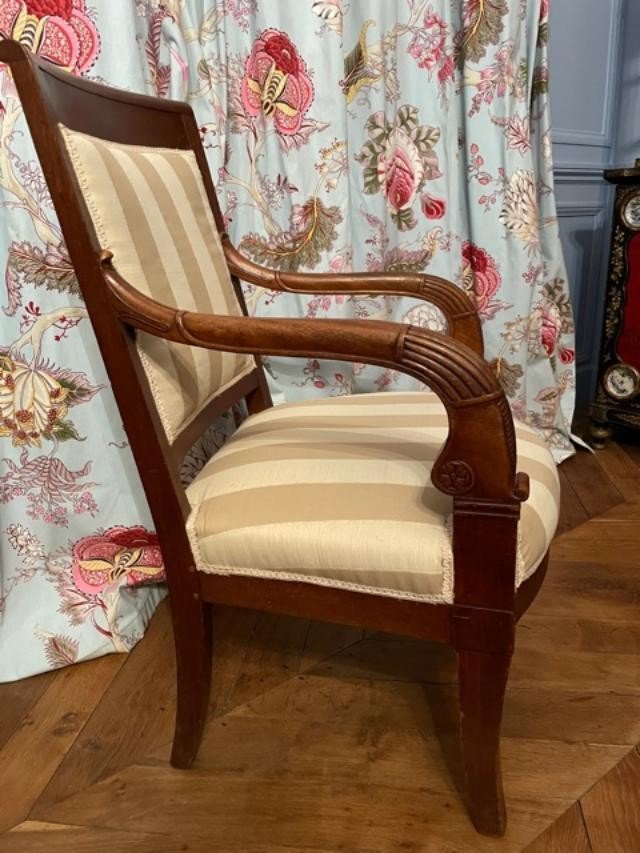 Pair Of Empire Armchairs In Natural Wood-photo-4