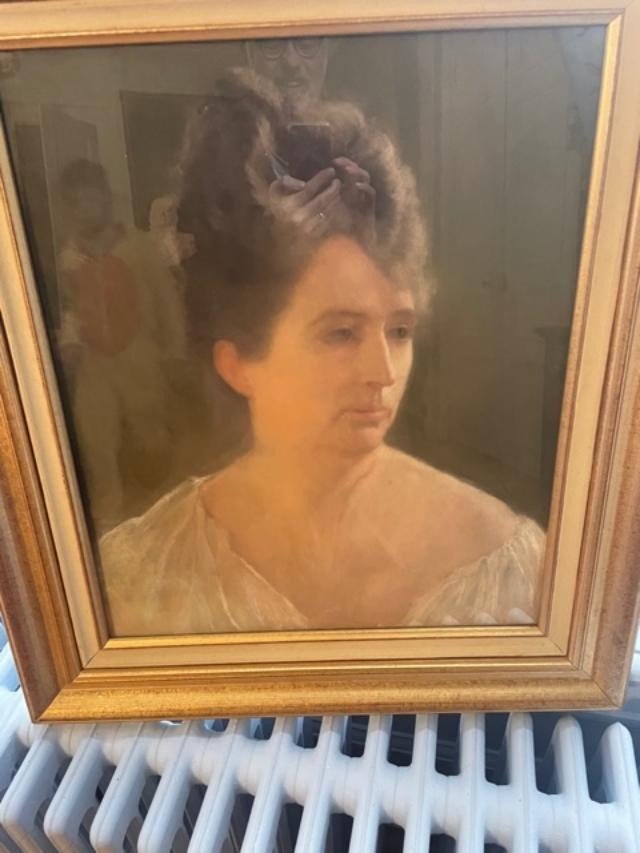 Pastel Portrait Of A Woman From The Late 19th Century-photo-2