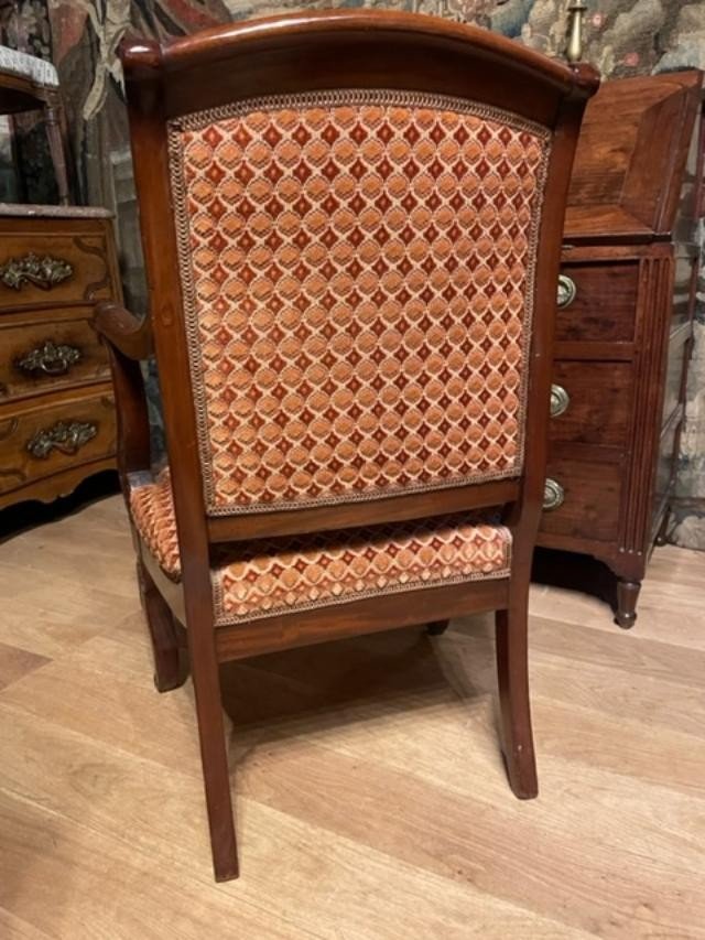 Paire de fauteuils en acajou d&eacute;but 19 &egrave;me d&#039;&eacute;poque Restauration.-photo-1