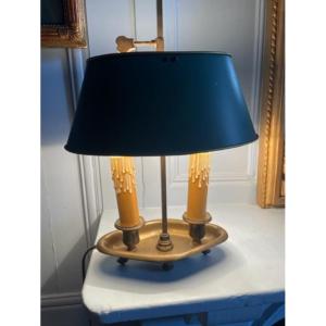 Lampe bouillotte en bronze et tôle peinte 