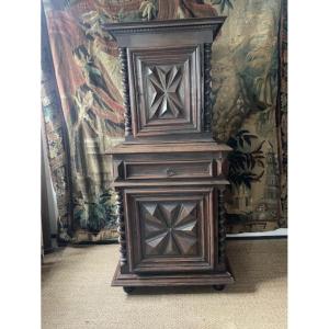 Two-body Cabinet In Natural Wood Louis XIII