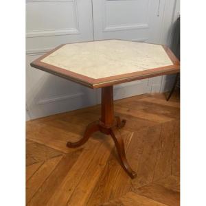 Octagonal Pedestal Table From The Directoire Period In Mahogany 