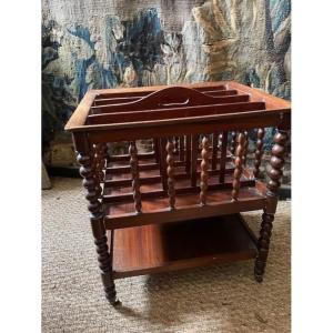 Restoration Period Mahogany Magazine Rack