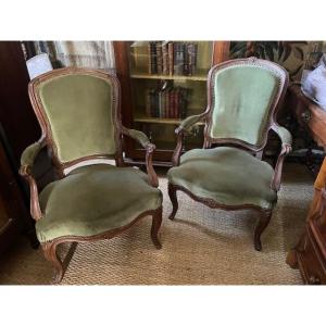 Pair Of Louis XV Period Convertible Armchairs