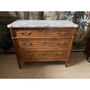 Petite commode 18 &egrave;me en acajou d&#039;&eacute;poque Louis XVI
