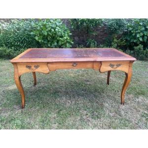Large Louis XV Style Natural Wood Flat Desk