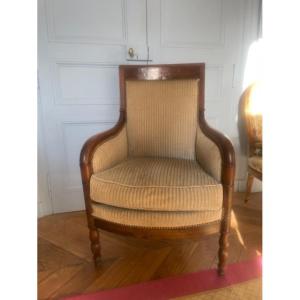 Bergère en acajou d'époque empire 