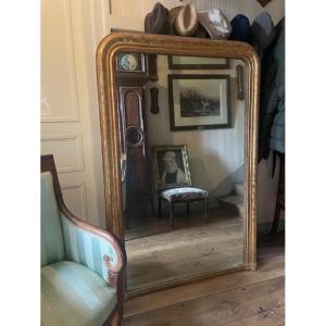 Grand miroir en bois et stuc dor&eacute; d&eacute;but 19 &egrave;me