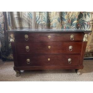 Commode retour d'Egypte en acajou d'époque Empire