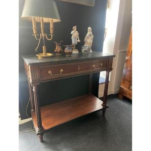 Console 18 ème  en acajou d'époque Louis XVI