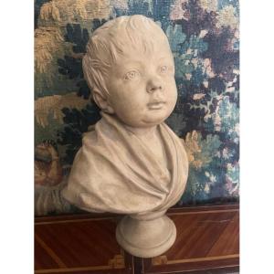 Buste en terre cuite sur piedouche