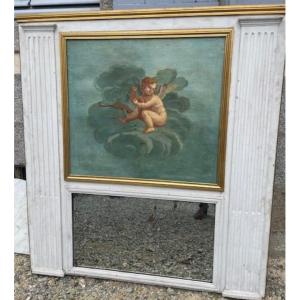 Louis XVI-style Trumeau Decorated With A Cupid.