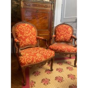 Paire de fauteuils 18 ème d'époque régence