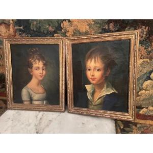 Pair Of Portraits From The Early 19th Century