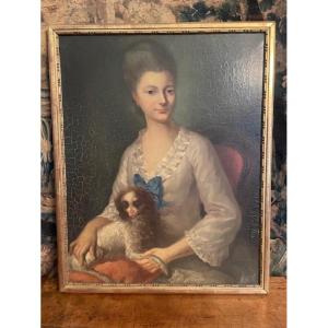 Ecole Française de la fin du XVIII ème , portrait de femme.