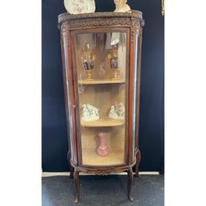 Napoleon III-era Veneered Wooden Display Cabinet