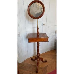 19th-century Antique Wooden Vanity Made From Fruitwood