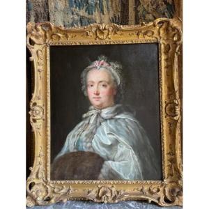 French School, Circa 1760; Portrait Of A Woman With A Sleeve; Circle Of Louis Tocqué
