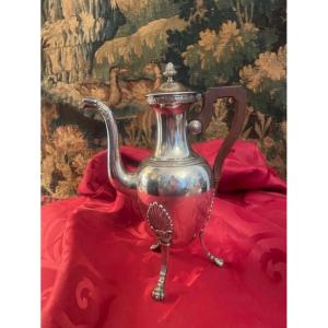 Silver-colored Metal Tripod Pitcher In The Empire Style