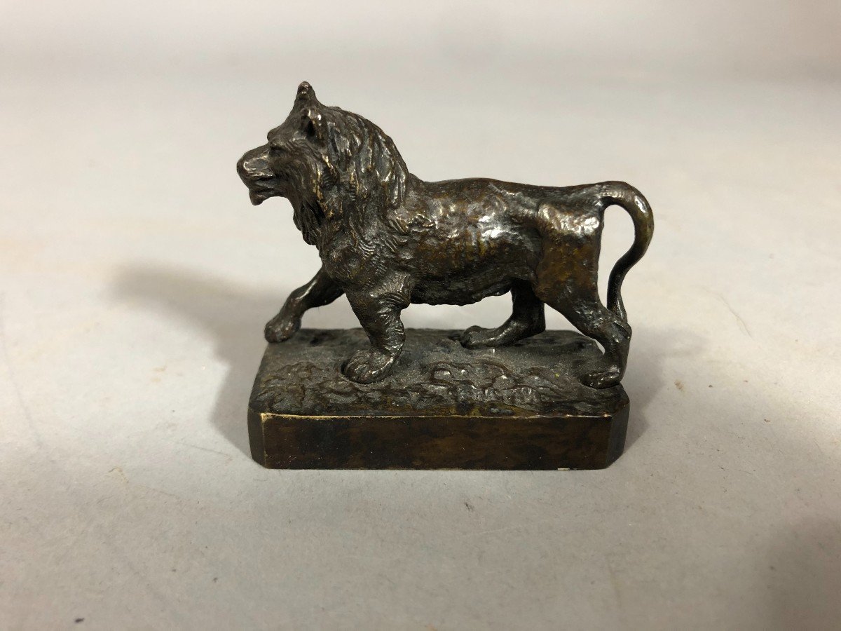 Christophe Fratin (1801-1864), The Walking Lion, Animal Bronze