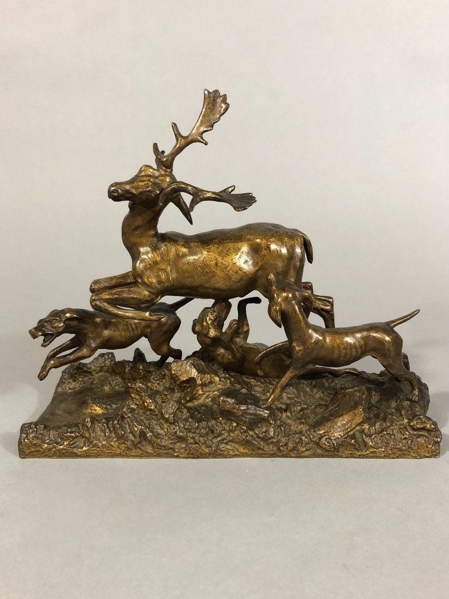 Animal Bronze, Deer Hunting, Venery.-photo-2