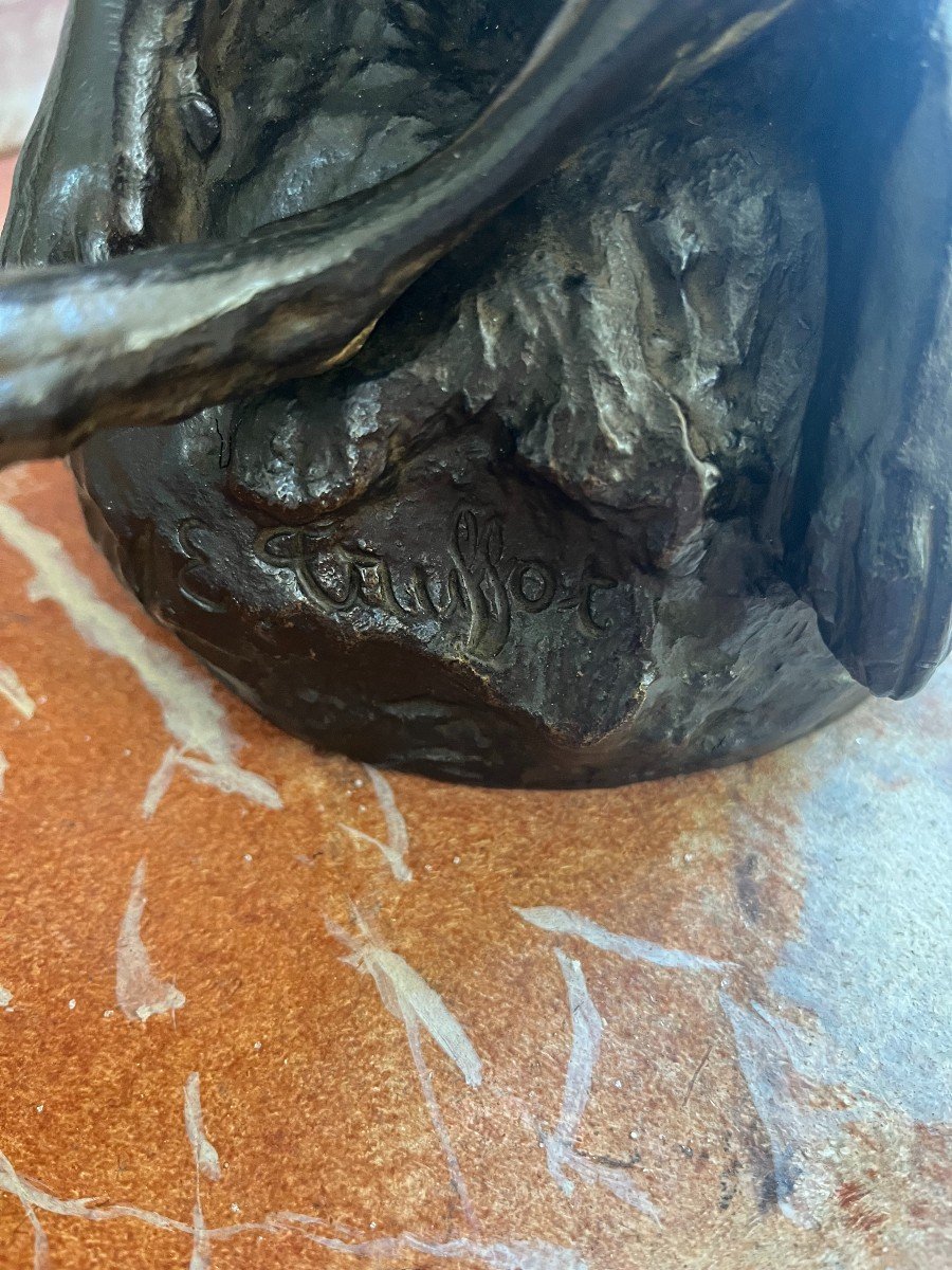 Animal Bronze, Emile Louis Truffot, Hunting Dog, Hare.-photo-4