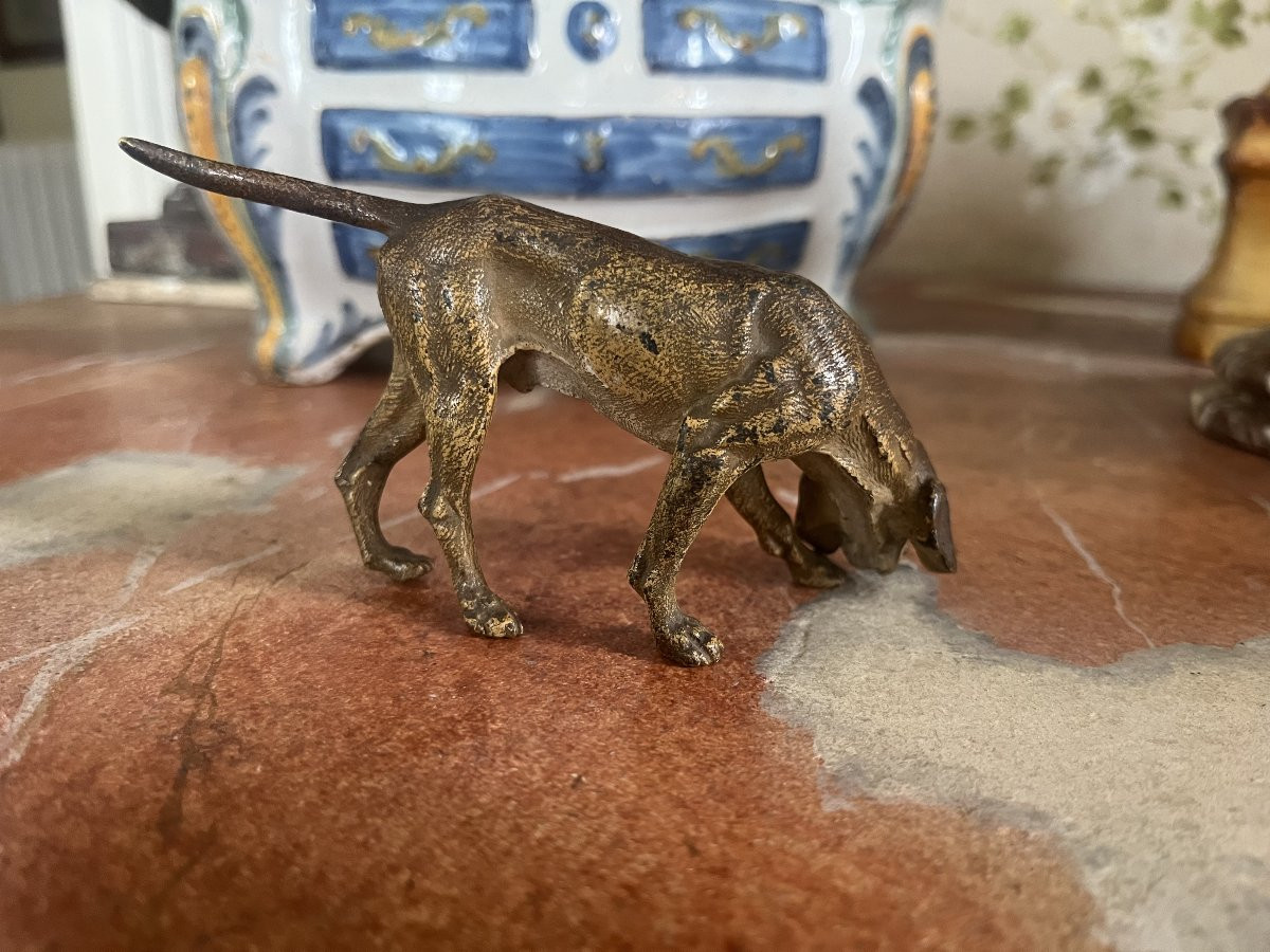 Bronze de Vienne, chien de chasse, Vénerie.-photo-2