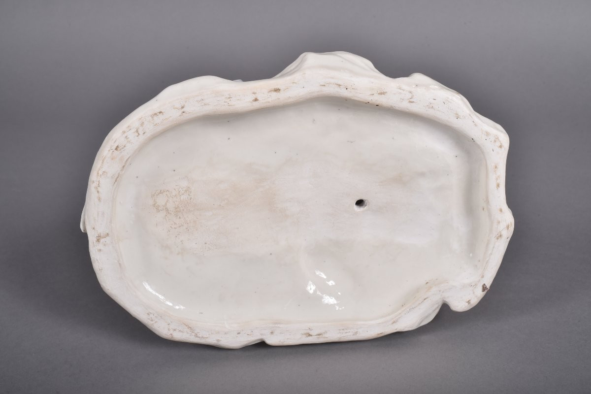 Jean Baptiste Oudry, chien Barbet chassant des Canards, faience-photo-4