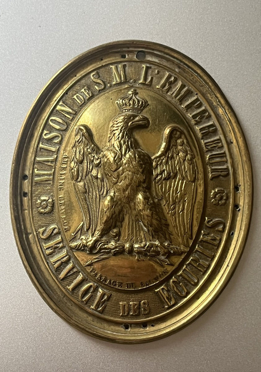 plaque de baudrier Du Service Des Écuries. Napoléon III. Maison De L’empereur