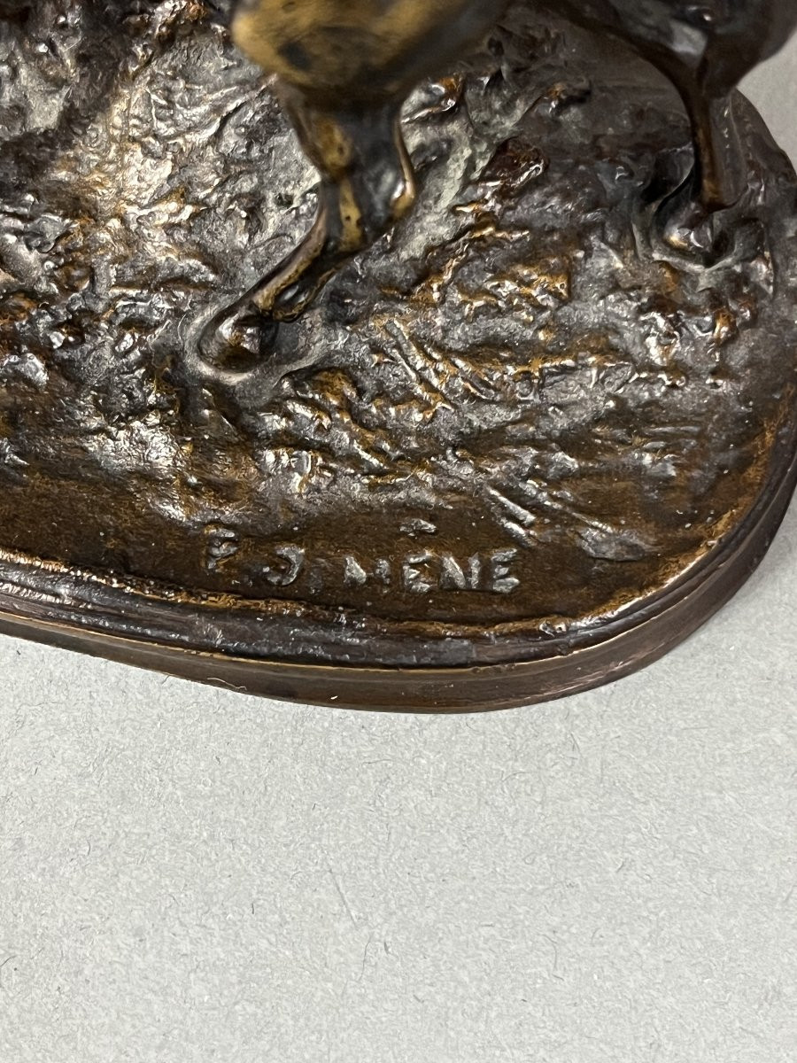 Animal Bronze Sculpture, Pierre Jules Mène, Mare And Her Foal-photo-3