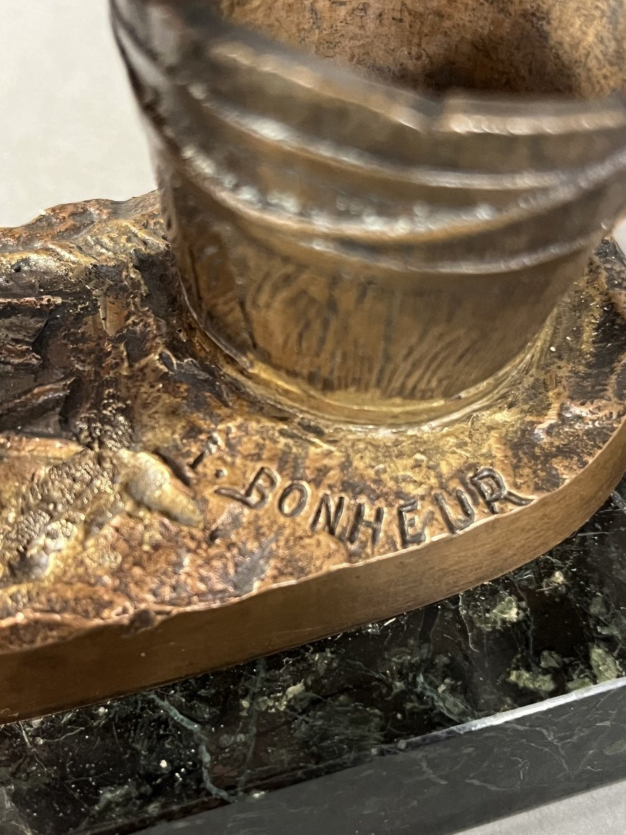 Bronze Animal Sculpture, Goose In A Tub, Isidore Bonheur-photo-4