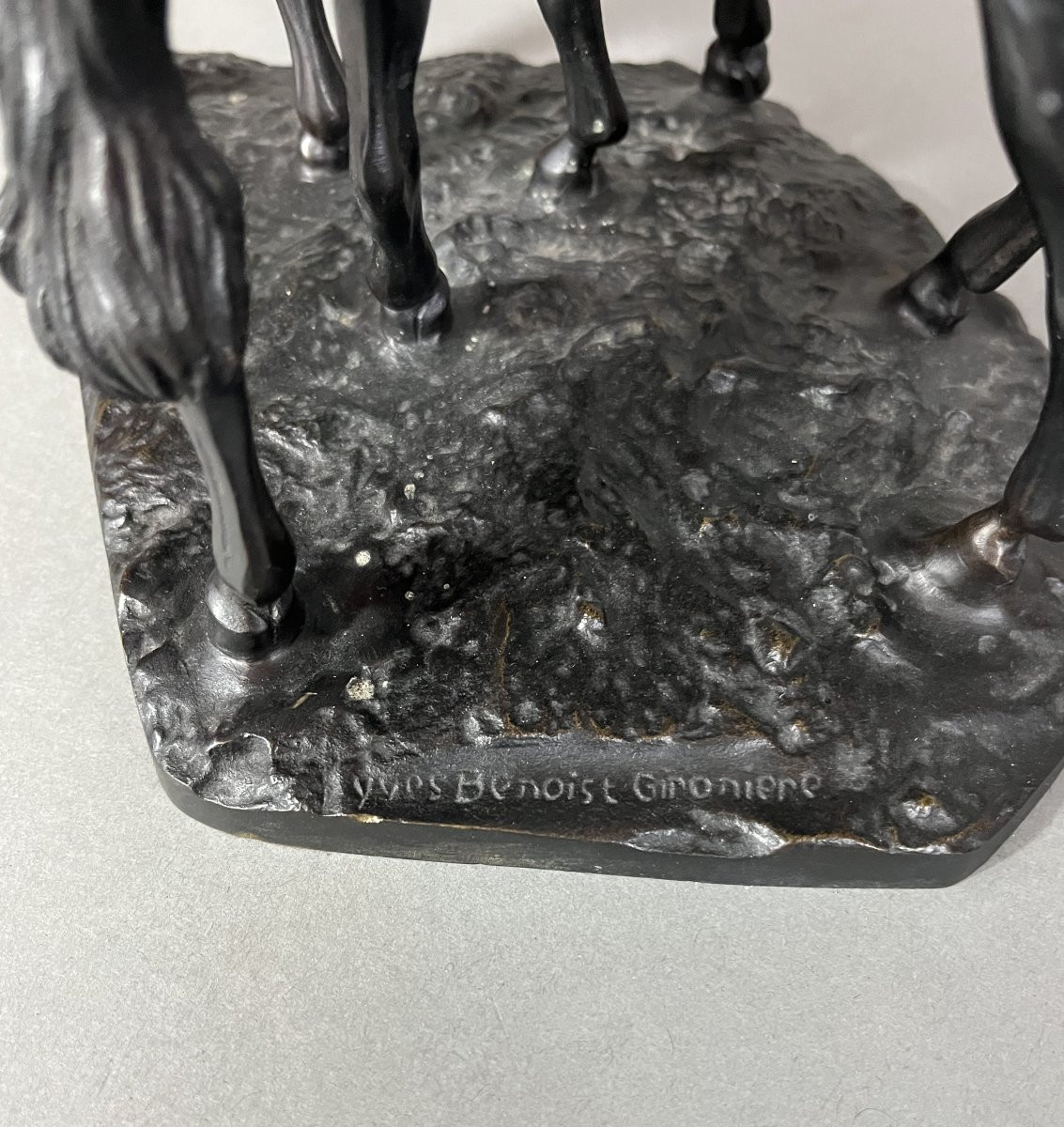 Animal Bronze Sculpture, Pair Of Horses, Yves Benoit Gironière-photo-3