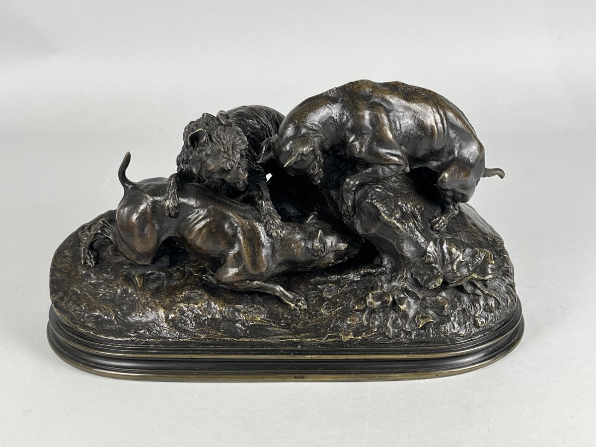 Pierre Jules Mène, Animal Bronze Sculptures, Hunting Dogs, Rat Terrier