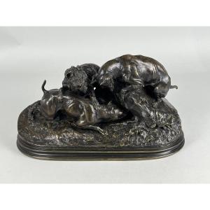 Pierre Jules Mène, Animal Bronze Sculptures, Hunting Dogs, Rat Terrier