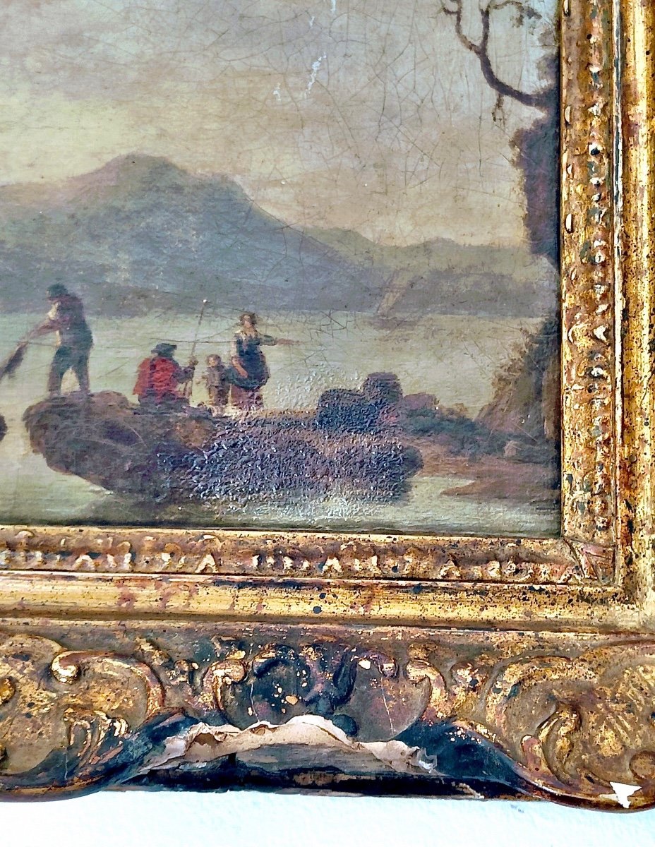 Oil On Canvas Attributed To Charles François Lacroix De Marseille Circa 18th Century-photo-2