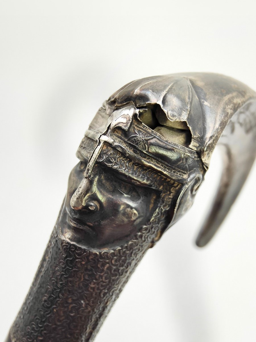 Cane To Restore Helmeted Warrior In Chain Mail Attributed Lucien Gaillard-photo-3