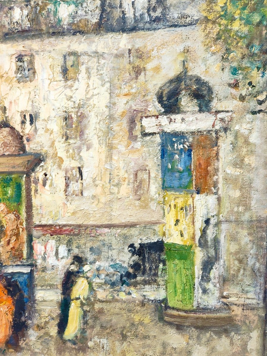 Antony Damien (1858-1943) Pair Of Oil On Panel "view Of Montmartre" In Paris-photo-5