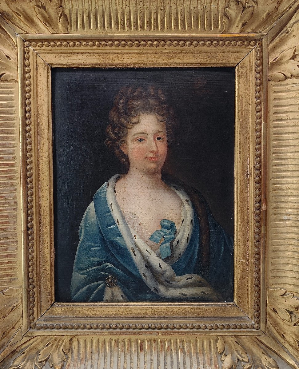 Portrait d'une Femme de la Noblesse Française Huile sur panneau d'époque XVIIIe -photo-3