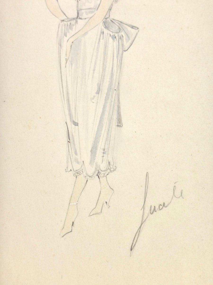 Attributed To Christian Bérard (1902 -1949) Fashion Sketch For The House Of Chanel 1930s-1940s (2)-photo-6
