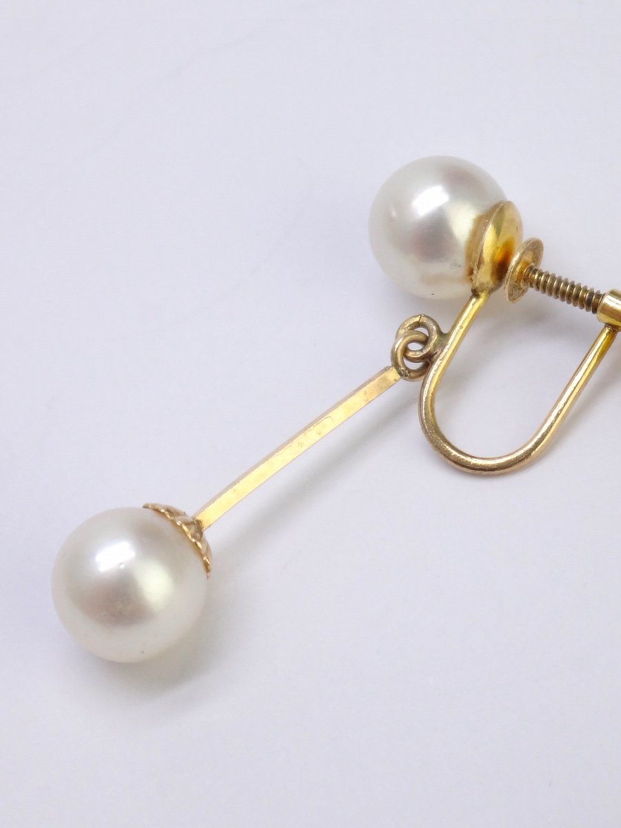 Boucles d'oreilles en Or 14k ornées de Perles en chutes-photo-4