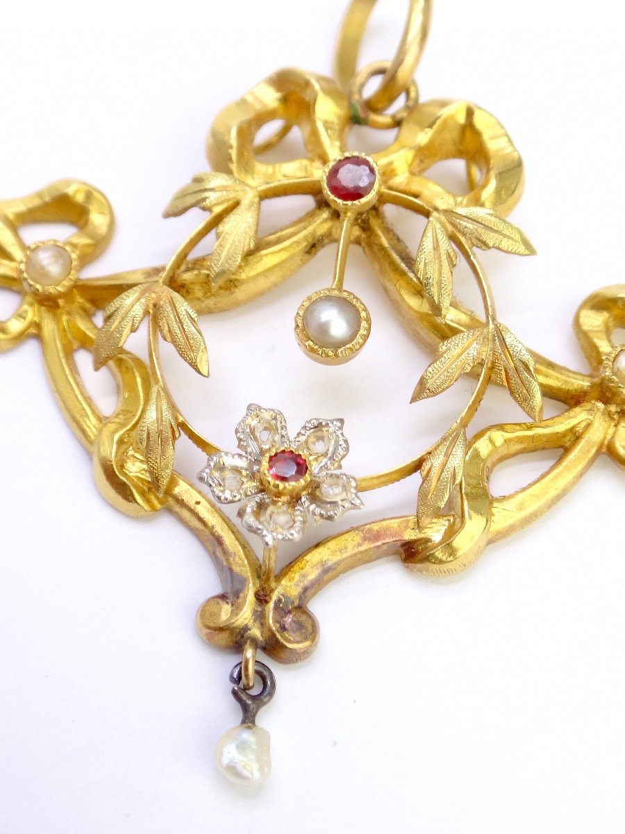 Louis XVI Style Pendant In 18k Gold 19th Century-photo-4