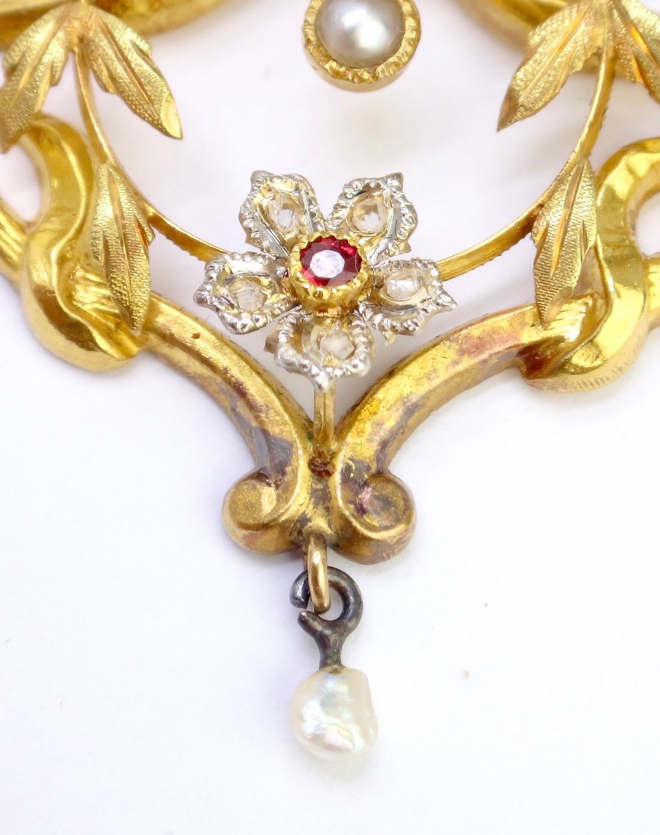 Louis XVI Style Pendant In 18k Gold 19th Century-photo-1