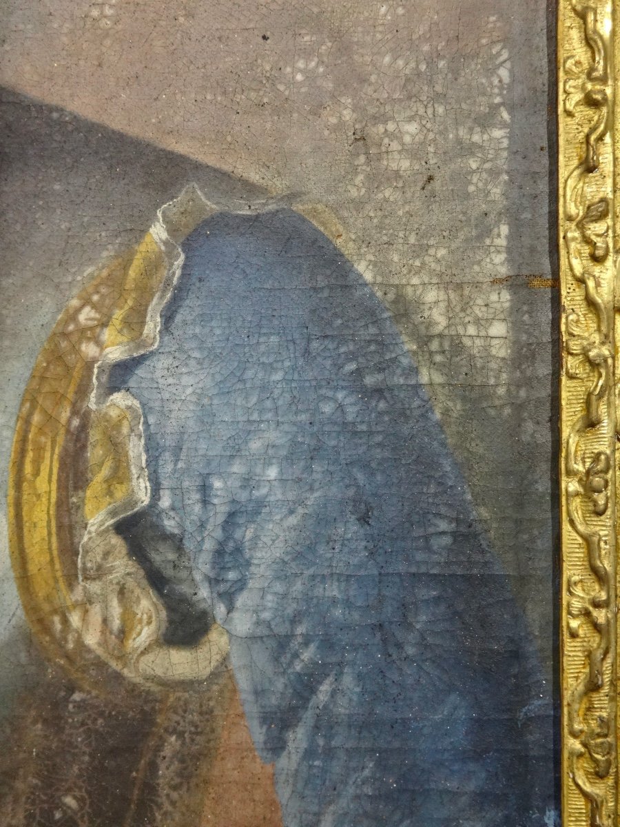 Important portrait de Nicolas Joseph Balthazar de Langlade cadre en bois doré et sculpté époque XVIIIe-photo-2