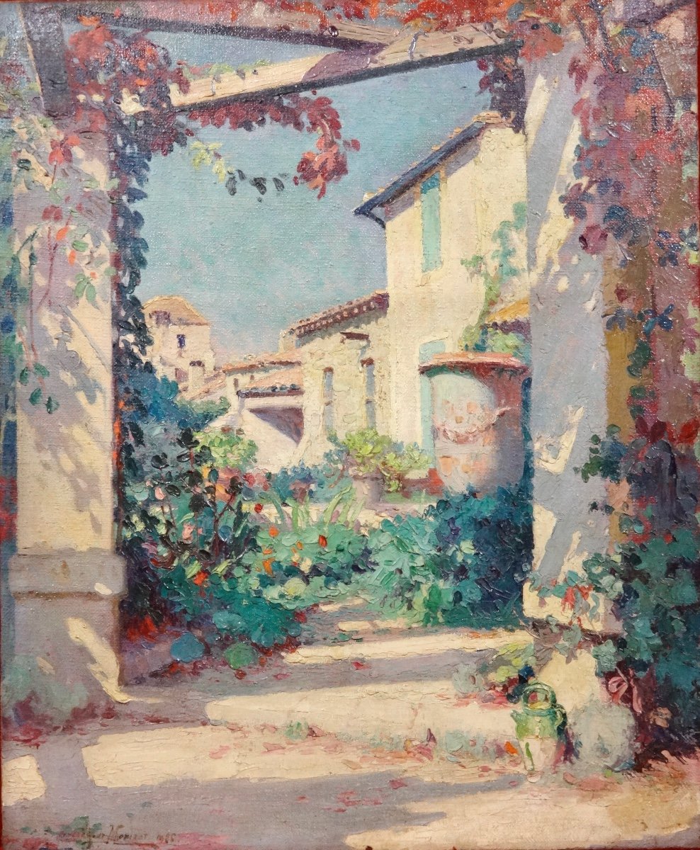 Carolus Morizot (20th Century) Oil On Canvas Villeneuve Les Avignon 1926-photo-2