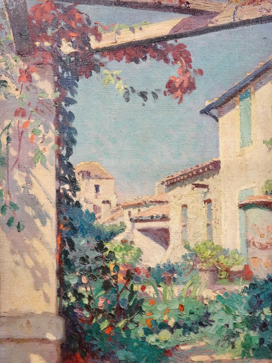 Carolus Morizot (20th Century) Oil On Canvas Villeneuve Les Avignon 1926-photo-1