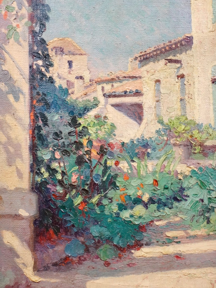 Carolus Morizot (20th Century) Oil On Canvas Villeneuve Les Avignon 1926-photo-2