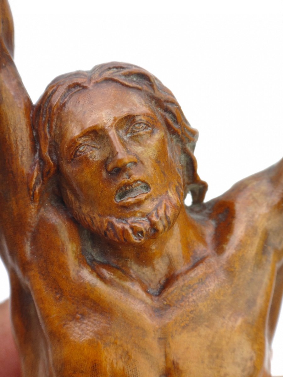 Christ Of Crucifix In Carved Boxwood, 18th Century-photo-2