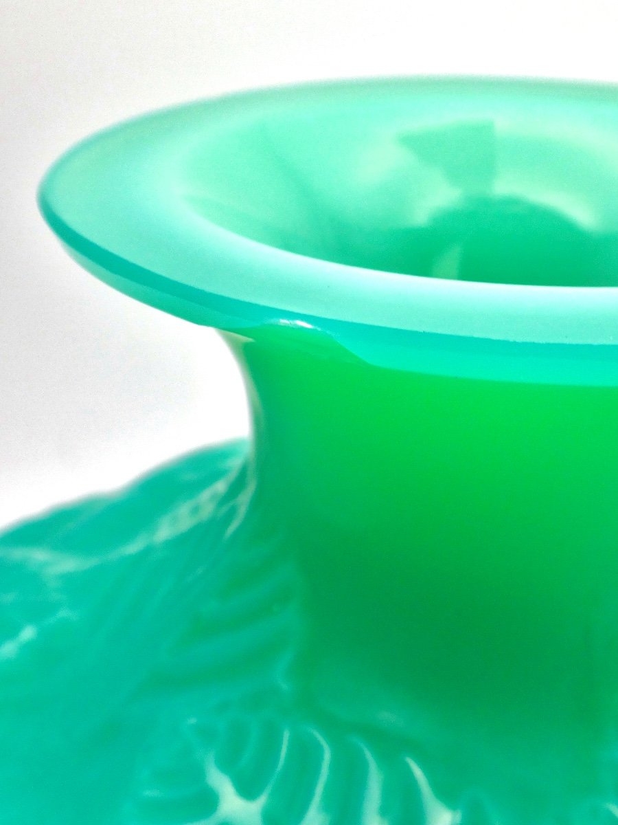 René LALIQUE (1860 - 1945) vase Ormeaux vert jade époque Art Déco 1926-photo-1