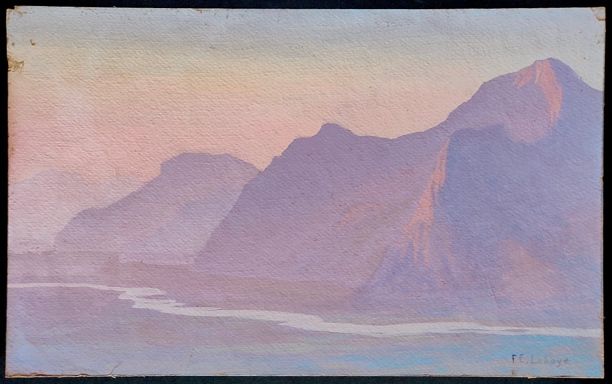 François Etienne LAHAYE (1878-1949) les Calanques de Piana en Corse époque XXe vers 1920-photo-2
